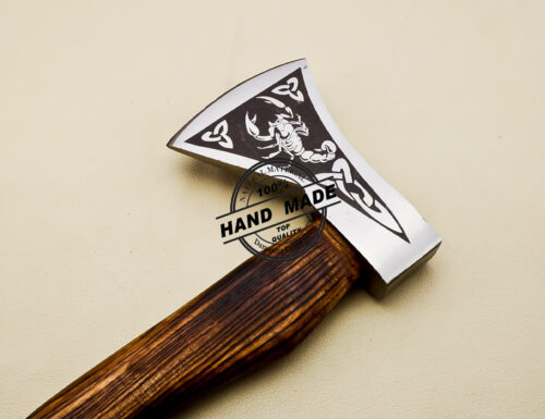 Custom Forged Carbon Steel Viking Axe with Beautiful Ash Wood Handle 3153 - Image 6