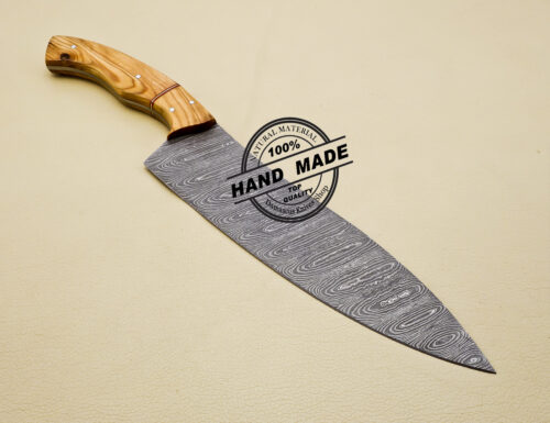Damascus Kitchen Knife Custom Handmade Damascus Steel Kitchen - Image 4
