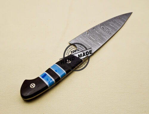 Handmade Damascus Steel Kitchen Chef Knife With Wangi Wood Handle - Image 3