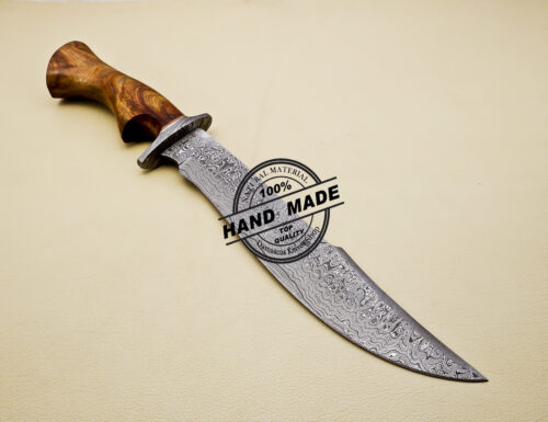 Damascus Bowie Knife Custom Handmade Damascus Steel Hunting Knife 3158 - Image 4