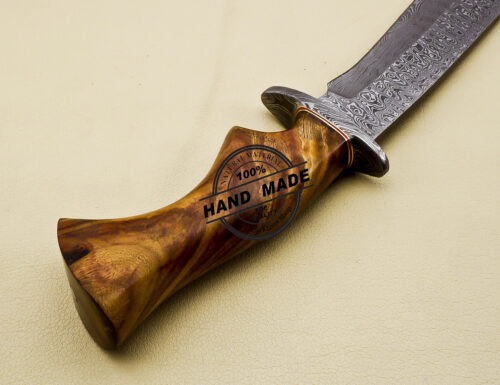 Damascus Bowie Knife Custom Handmade Damascus Steel Hunting Knife 3158 - Image 8
