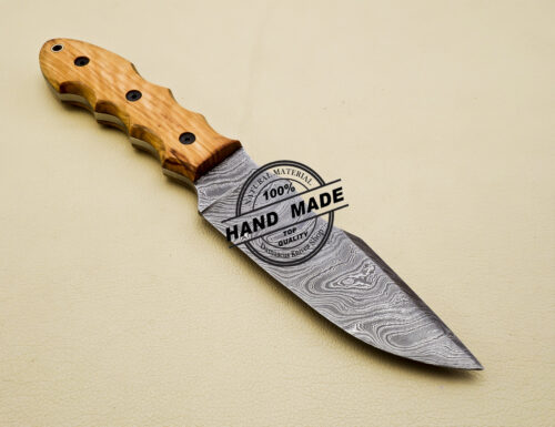 Damascus Skinner Knife Custom Handmade Damascus Steel Camping Knife 3159 - Image 4