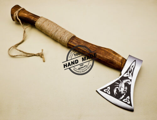 Custom Forged Carbon Steel Viking Axe with Beautiful Ash Wood Handle 3153 - Image 4
