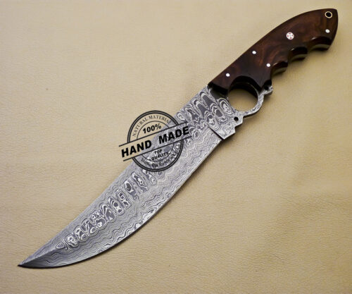 Finger Damascus Bowie Knife Custom Handmade Damascus Steel Knife 3159 - Image 3