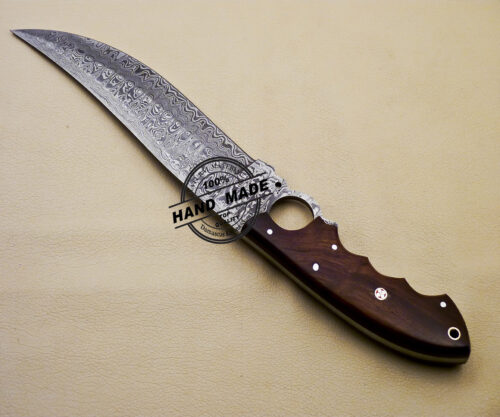 Finger Damascus Bowie Knife Custom Handmade Damascus Steel Knife 3159 - Image 5