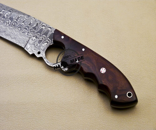 Finger Damascus Bowie Knife Custom Handmade Damascus Steel Knife 3159 - Image 6