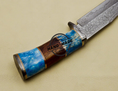 Professional Damascus Skinner Knife Fixed Blade Handmade Damascus Steel Knife 3160 - Image 7