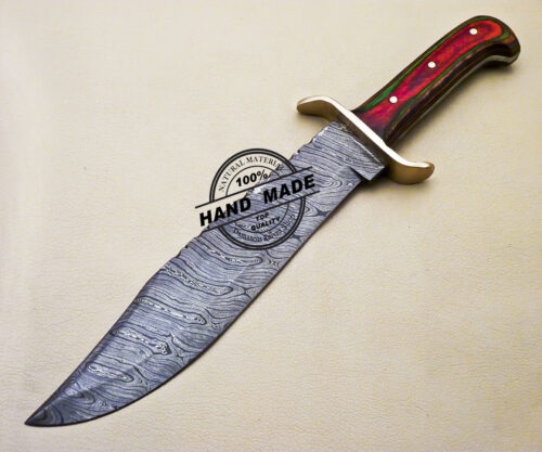 Professional Damascus Bowie Knife Custom Handmade Damascus Steel Knife 3174 - Image 3