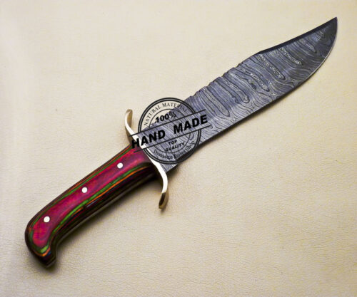Professional Damascus Bowie Knife Custom Handmade Damascus Steel Knife 3174 - Image 4