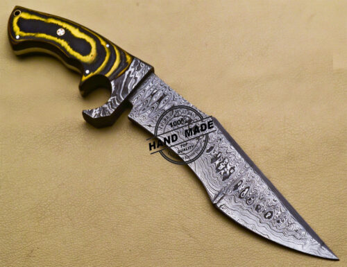 Damascus Bowie Knife Custom Handmade Damascus Steel Hunting Knife 3184 - Image 3