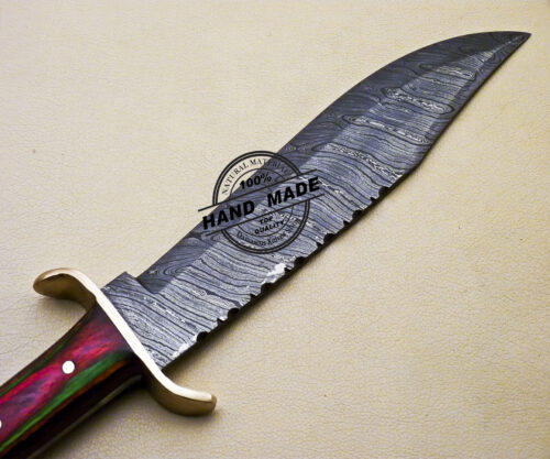 Professional Damascus Bowie Knife Custom Handmade Damascus Steel Knife 3174 - Image 5