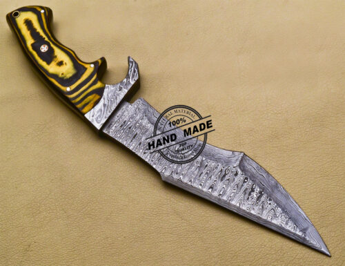 Damascus Bowie Knife Custom Handmade Damascus Steel Hunting Knife 3184 - Image 4