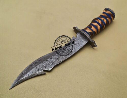 Damascus Bowie Knife Custom Handmade Damascus Steel Hunting Knife 3183 - Image 3