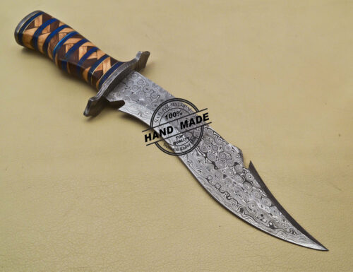 Damascus Bowie Knife Custom Handmade Damascus Steel Hunting Knife 3183 - Image 4