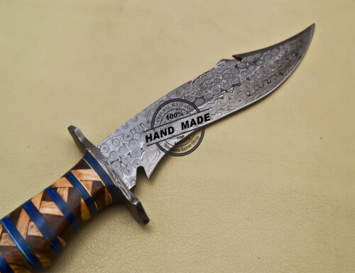 Damascus Bowie Knife Custom Handmade Damascus Steel Hunting Knife 3183 - Image 5