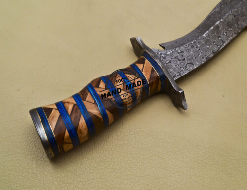 Damascus Bowie Knife Custom Handmade Damascus Steel Hunting Knife 3183 - Image 7