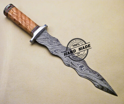 Damascus Dagger Knife Custom Handmade Damascus Steel Knife 3171 - Image 2