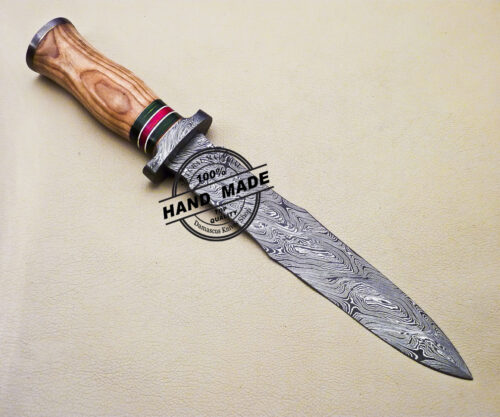 Damascus Dagger Knife Fixed Blade Handmade Damascus Steel Knife 3172 - Image 3
