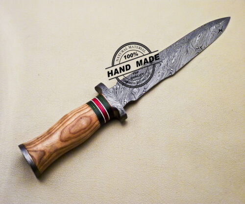 Damascus Dagger Knife Fixed Blade Handmade Damascus Steel Knife 3172 - Image 4
