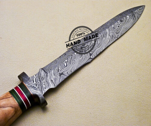 Damascus Dagger Knife Fixed Blade Handmade Damascus Steel Knife 3172 - Image 5