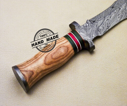 Damascus Dagger Knife Fixed Blade Handmade Damascus Steel Knife 3172 - Image 6