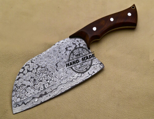 Serbian Damascus Knife Handmade Damascus Cleaver Chopper Knife 3186 - Image 3