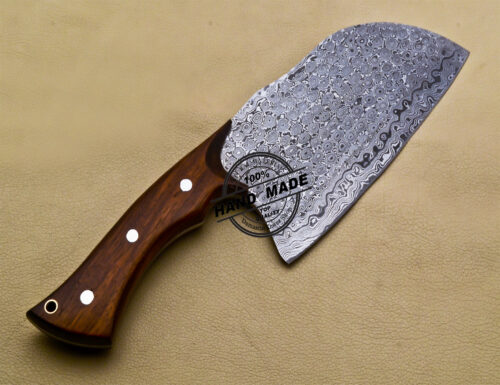 Serbian Damascus Knife Handmade Damascus Cleaver Chopper Knife 3186 - Image 5