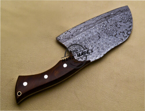 Serbian Damascus Knife Handmade Damascus Cleaver Chopper Knife 3186 - Image 6