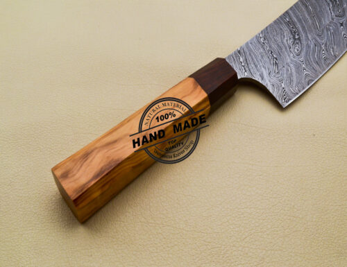 Damascus Kitchen Knife Fixed Blade Damascus Steel Chef Knife 3185 - Image 8