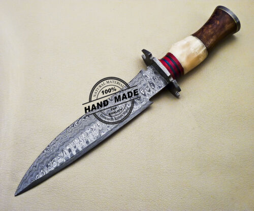 Fixed Blade Damascus Skinner Knife Custom Handmade Damascus Steel Knife 3175 - Image 3