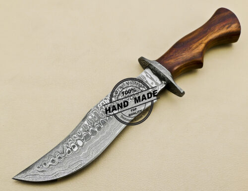 Damascus Skinner Knife Fixed Blade Custom Handmade Damascus Steel Knife 3168 - Image 3
