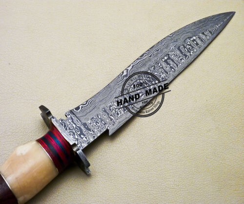 Fixed Blade Damascus Skinner Knife Custom Handmade Damascus Steel Knife 3175 - Image 4