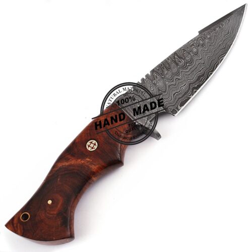 Damascus Skinning Knife Custom Handmade Damascus Steel Knife 3181 - Image 3