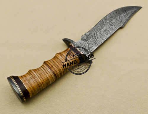 Fixed Blade Damascus Skinner Knife Custom Handmade Damascus Steel Knife 3169 - Image 5