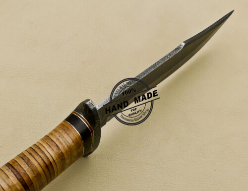 Fixed Blade Damascus Skinner Knife Custom Handmade Damascus Steel Knife 3169 - Image 6
