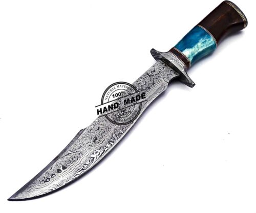 Damascus Bowie Knife Custom Handmade Damascus Steel Knife 845 - Image 8