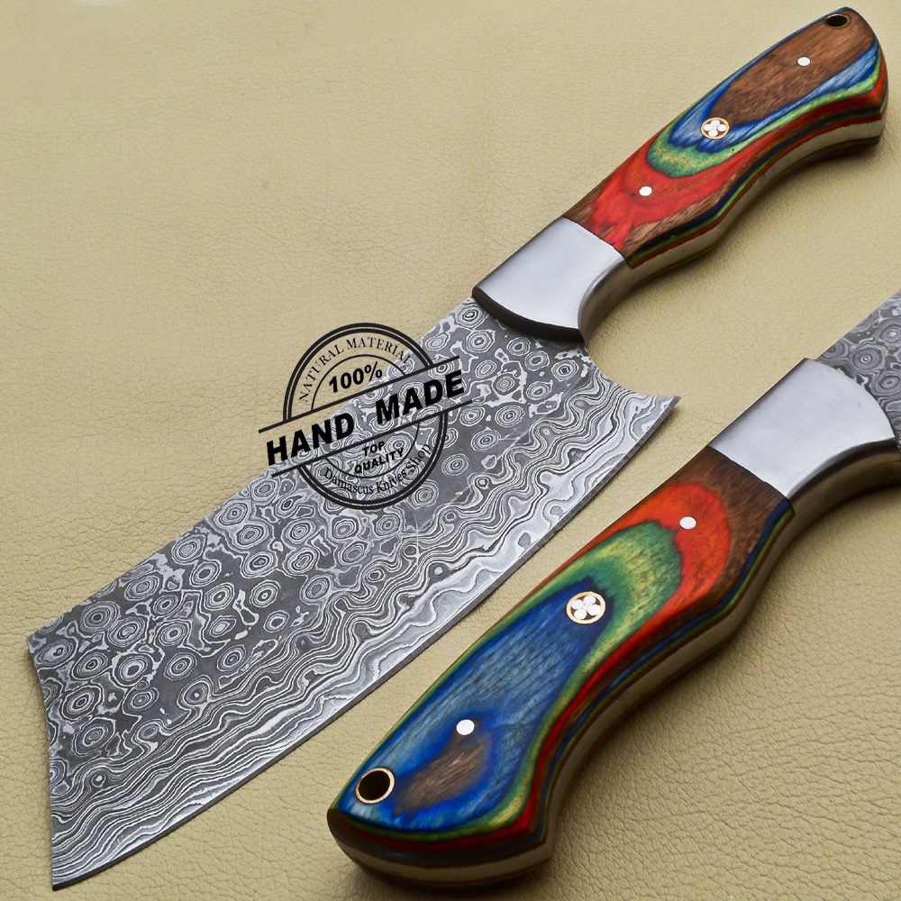 Custom Handmade Damascus Kitchen Knives Combo Set