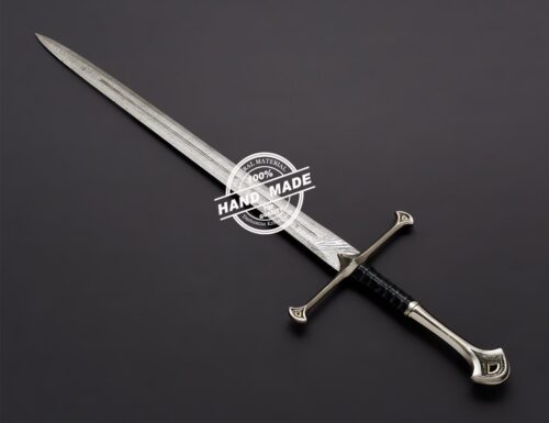 Damascus Anduril Sword Custom Handmade Damascus Steel Sword 3801 - Image 2
