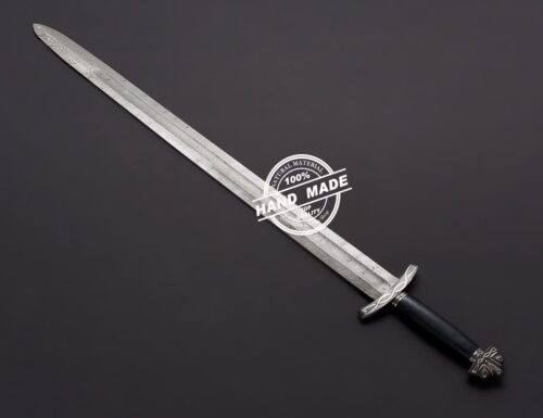Damascus Viking Sword Fixed Blade Handmade Damascus Steel Sword 3802 - Image 2