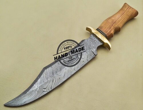 Damascus Bowie Knife Fixed Blade Custom Handmade Damascus Steel Knife 3197 - Image 2