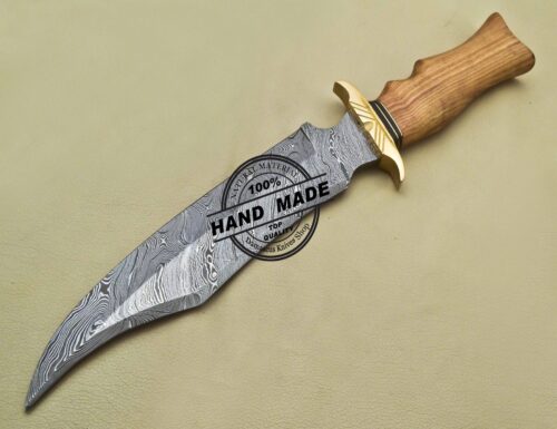 Damascus Bowie Knife Fixed Blade Custom Handmade Damascus Steel Knife 3197 - Image 3