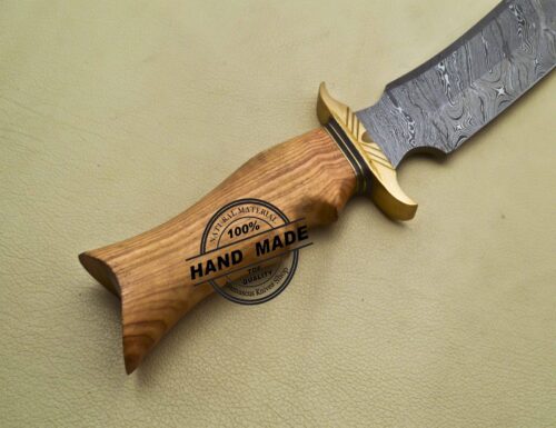 Damascus Bowie Knife Fixed Blade Custom Handmade Damascus Steel Knife 3197 - Image 5