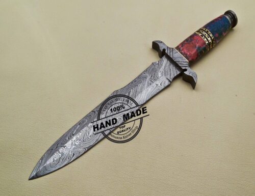 Antique Damascus Dagger Knife Custom Handmade Damascus Steel Knife 3205 - Image 2