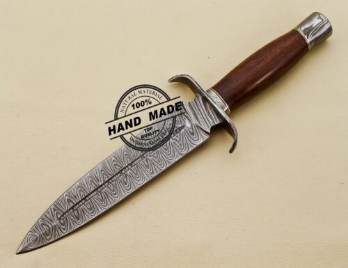 Damascus Dagger Knife Fixed Blade Handmade Damascus Steel Knife 3198 - Image 2