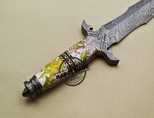 Antique Damascus Dagger Knife Custom Handmade Damascus Steel Knife 3205 - Image 3