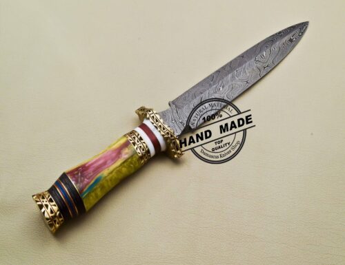 Damascus Dagger Knife Custom Handmade Damascus Steel Knife 3206 - Image 3