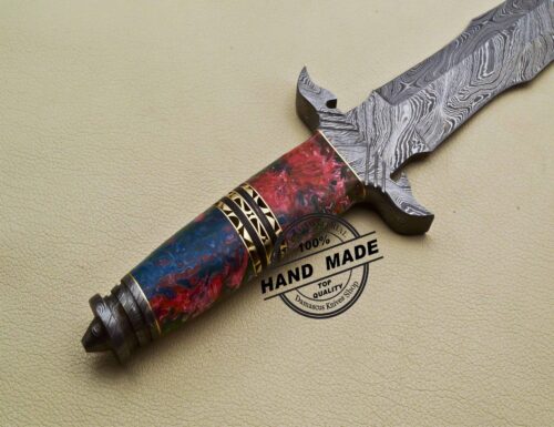 Antique Damascus Dagger Knife Custom Handmade Damascus Steel Knife 3205 - Image 4