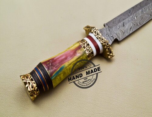 Damascus Dagger Knife Custom Handmade Damascus Steel Knife 3206 - Image 4