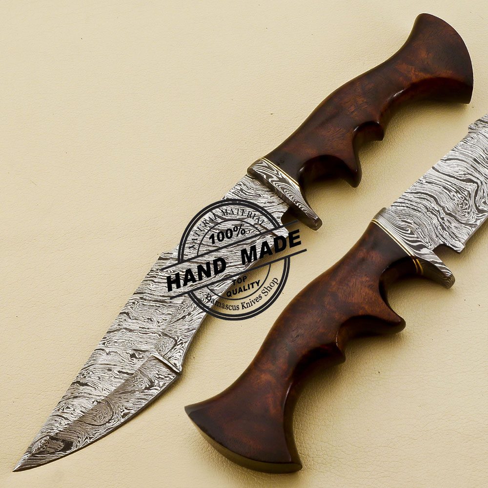 Custom Made Damascus Steel Fixed Blades Chef knives Set With