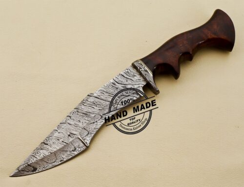 Damascus Camping Knife Custom Handmade Fixed Blade Knife 3199 - Image 2